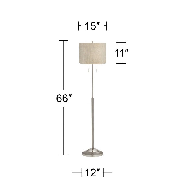 Tall Brushed Nickel Silver Metal Gold Silver Drum Shade For Living Room Bedroom Office House Home