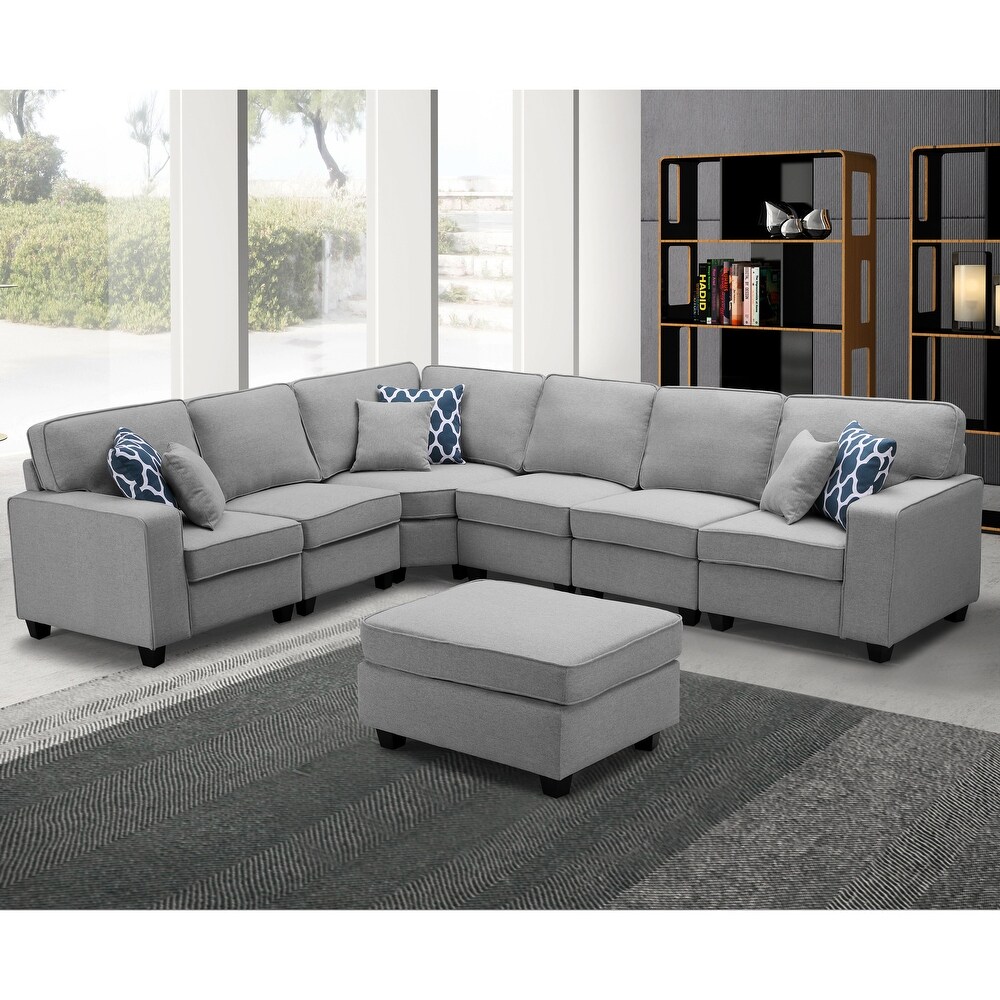 Casanova 7 piece Modular Light Gray Sectional Sofa   Grey