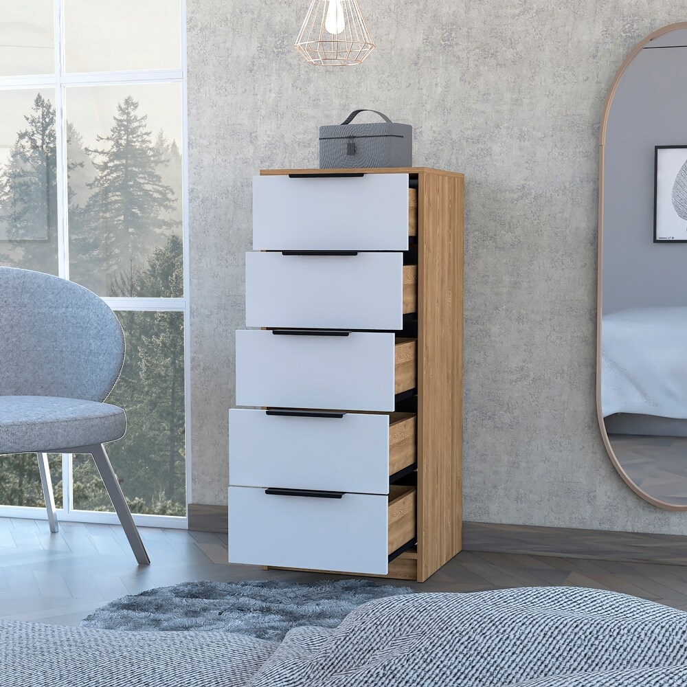 Contemporary Style 5 Drawers Dresser Chests for Bedroom  Storage Dressers Organizer for Bedroom  Living Room  Hallway