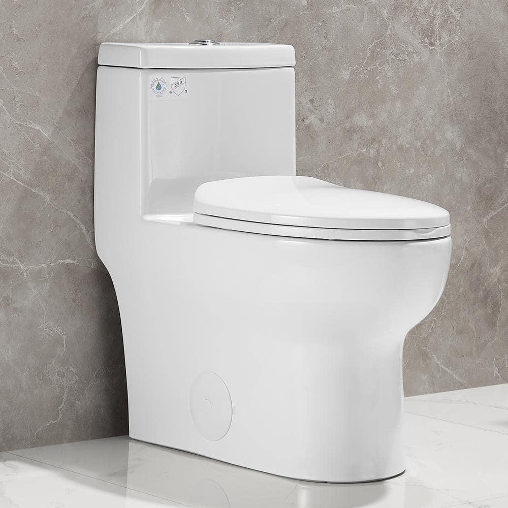 DEERVALLEY DeerValley Ally 12 in Rough in Size 1Piece 08128 GPF Dual Flush Elongated Toilet in White Seat Included