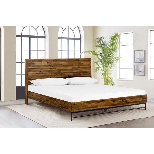 Cusco 3 Piece Acacia Bed and Nightstands Bedroom Set - - 29821201