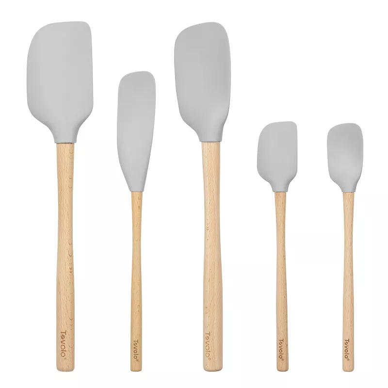 Tovolo Flex-Core 5-pc. Silicone Spatula with Wood Handle Set