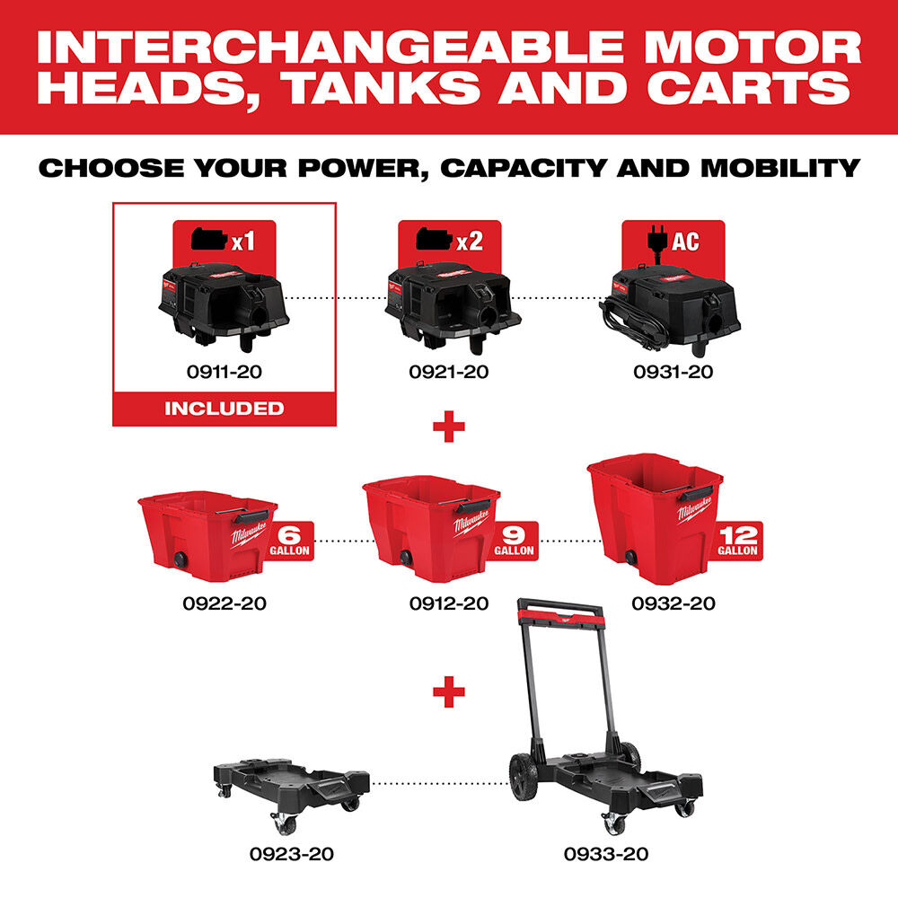 Milwaukee M18 FUEL Wet/Dry Vacuum Motor Head Bare Tool 0911-20 from Milwaukee