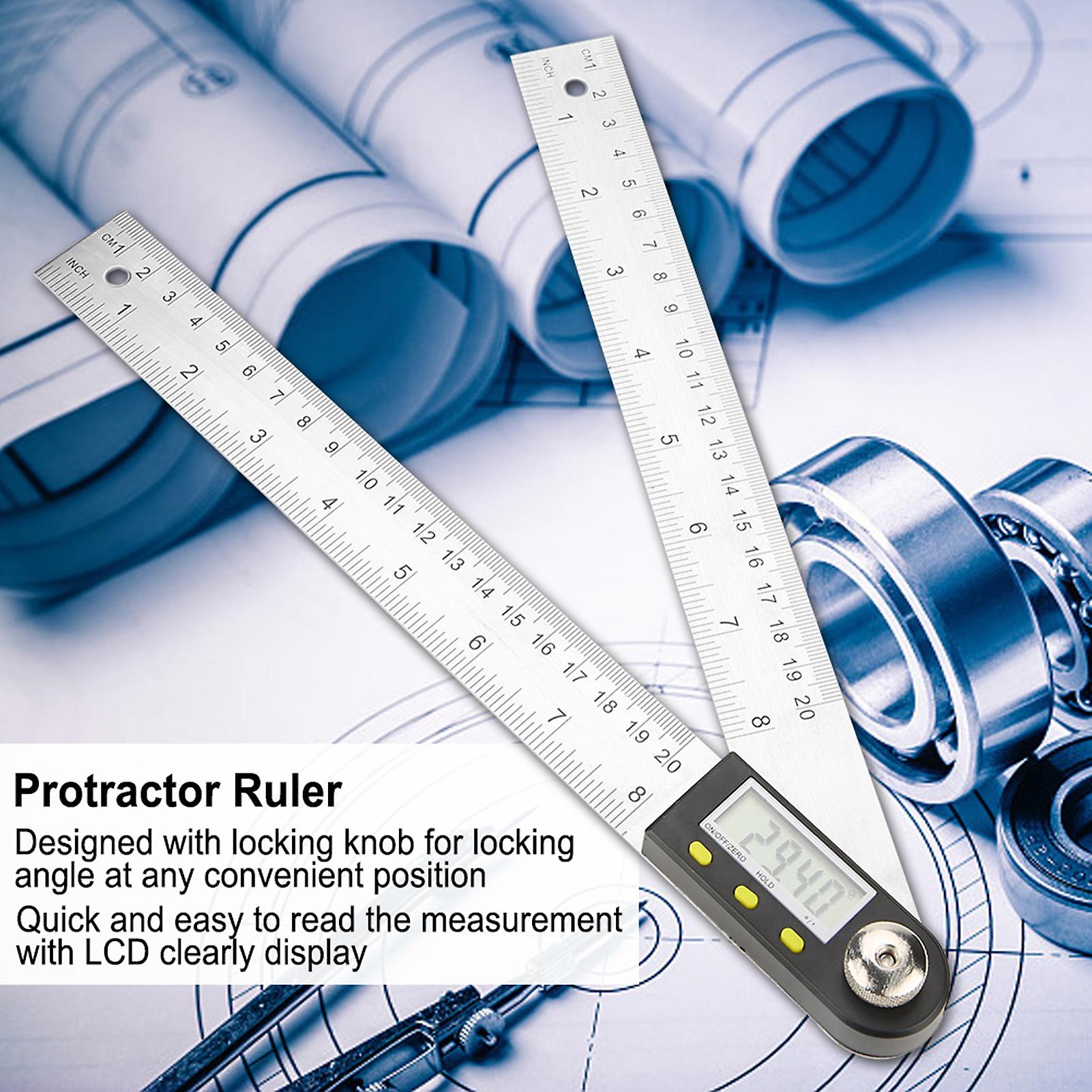 10390mm Stainless Steel Electronic Protractor Digital Goniometer Angle Finder Miter Gauge Ruler