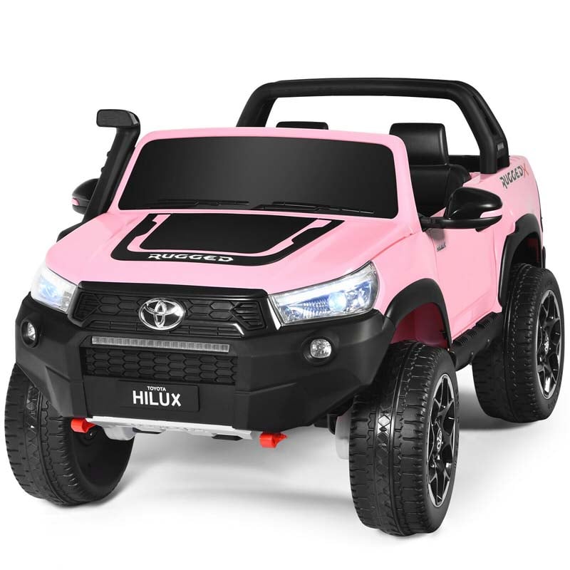 Licensed Toyota Hilux 2-Seater Kids Ride on Car 4WD 2x12V Battery Powered Riding Toy Truck with Remote