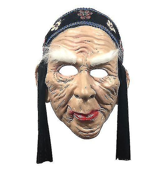 Horror Meng Po Mask Wig Headgear Masquerade Headgear Halloween Party Performance Props