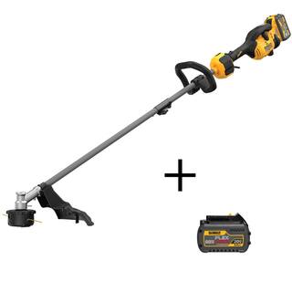 DW 60V MAX Brushless Cordless Battery Powered Attachment Capable String Trimmer (2) FLEXVOLT Batteries  Charger DCST972X1WCB606