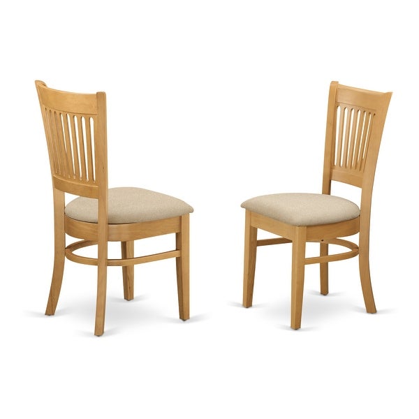 Wood Dining Set - a Square Kitchen Table and Dining Room Chairs Set - Oak Finish (Seat's Type Options)