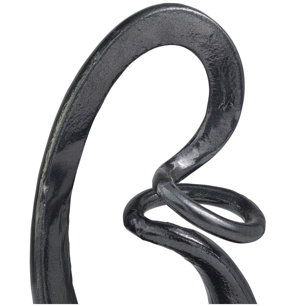 Dark Gray or Gold Aluminum Swirl Abstract Sculpture