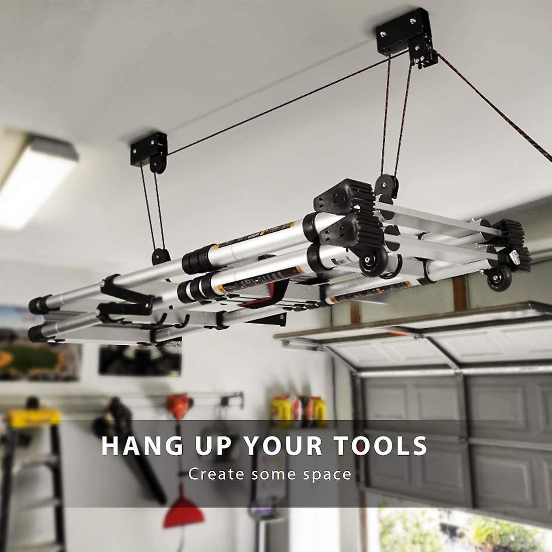 Heavy Duty 45kg Capacity Ceiling Mount Bicycle Kayak Canoe Garage Storage Rack Lift Hoists Pulley System