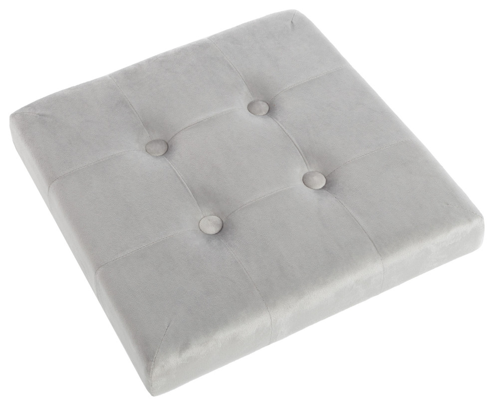 Velvet Tufted Footrest   Transitional   Footstools And Ottomans   by Trademark Global  Houzz