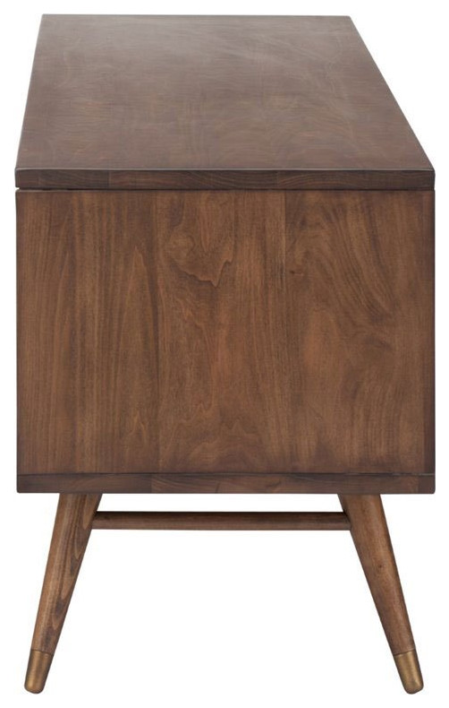 Maklaine 59.25 quotTV Stand in Walnut   Midcentury   Entertainment Centers And Tv Stands   by Homesquare  Houzz