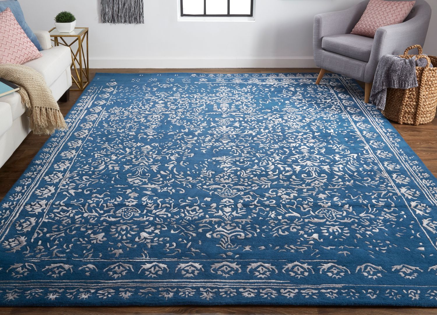 Khalo Hand Tufted Blue and Gray Rug by BD Fine