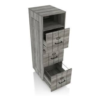 Furniture of America Macsen Distressed Gray 3-Drawer File Cabinet with Wheels HFW-1655C35