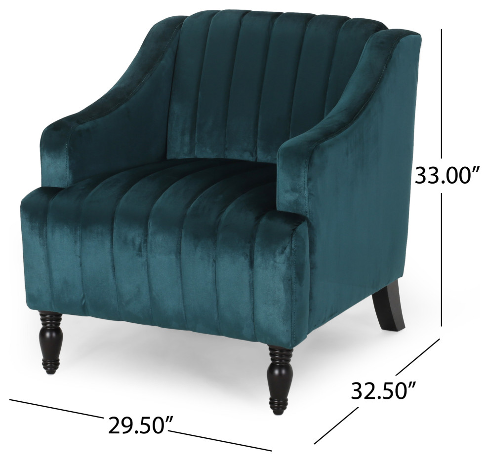 Candice Glam Velvet Club Chair   Traditional   Armchairs And Accent Chairs   by GDFStudio  Houzz