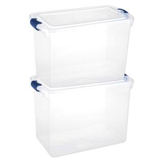 HOMZ 112 qt. Heavy Duty Clear Plastic Stackable Storage Containers (6-Pack) 3 x 3450CLRDC.02