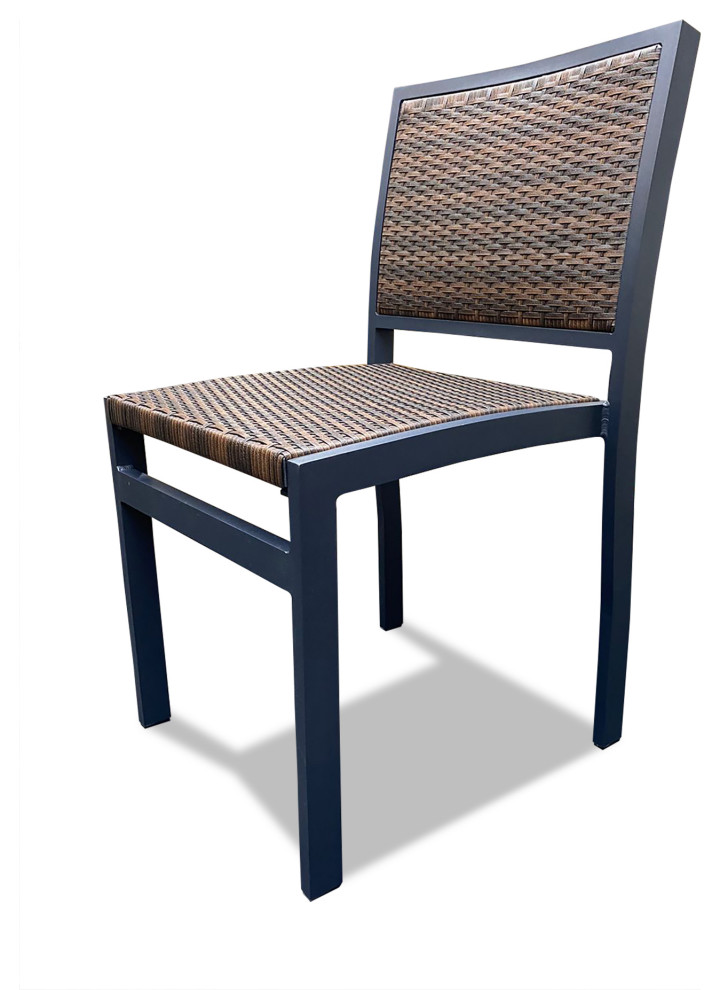 Set x6 Wicker Outdoor Commercial Dining Chair   Tropical   Outdoor Dining Chairs   by Nativa Interiors  Houzz