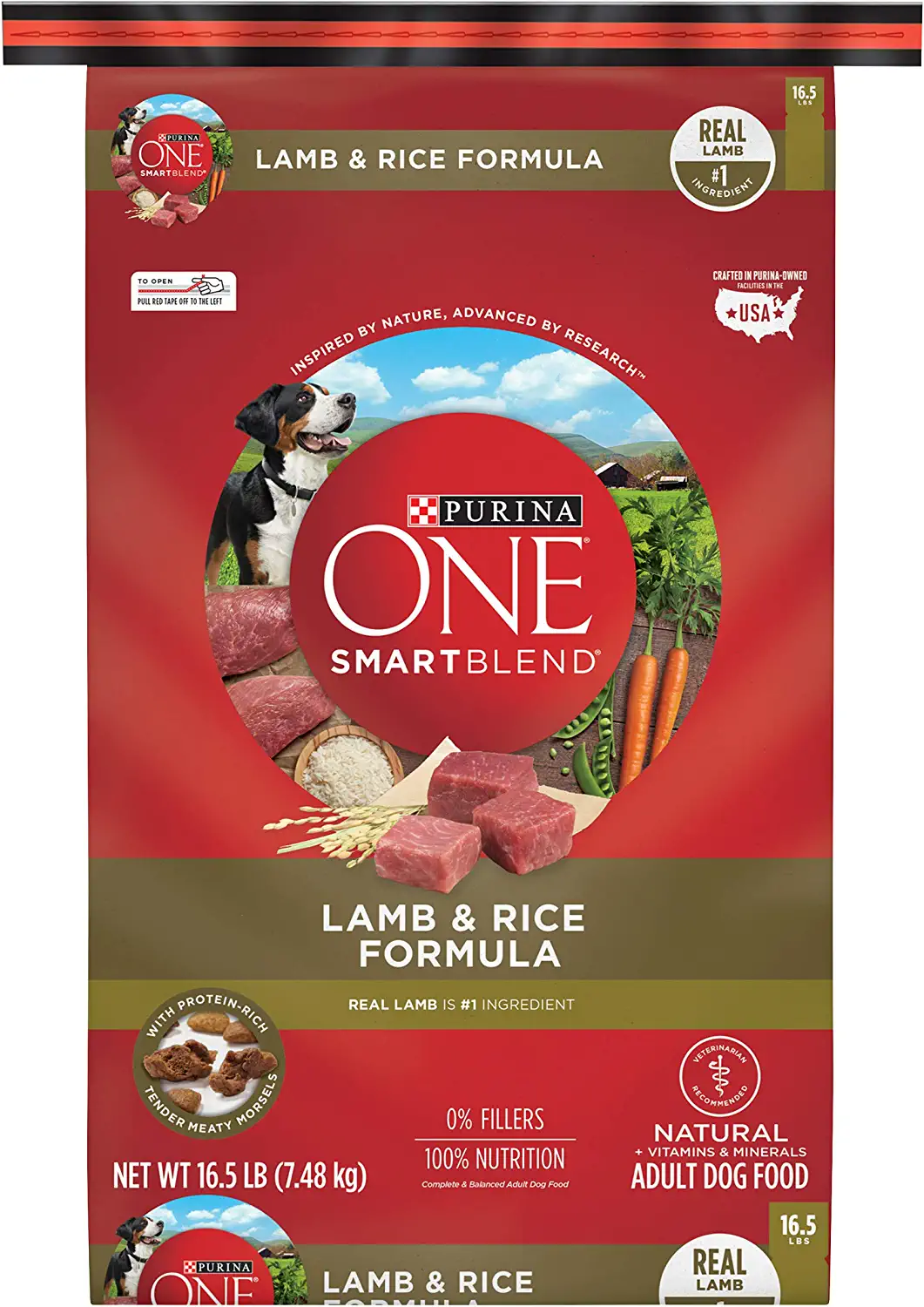 Purina ONE Natural Dry Dog Food SmartBlend Lamb and Rice Formula 16.5 lb. Bag