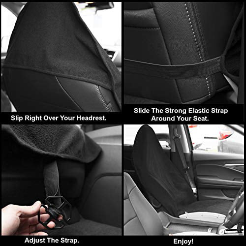 lebogner Waterproof Sweat Towel Car Seat Cover for Post Gym Workout， Running， Swimming， Beach and Hiking， Universal Fit Anti-Slip Bucket Seat Protector for Cars， SUVs and Trucks， Machine Washable