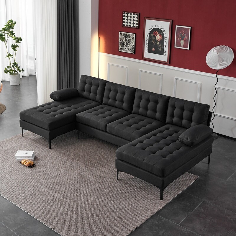 110'' 4-Seat U-Shaped Upholstered Sectional Sofa