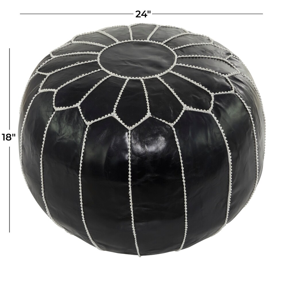 Leather Bohemian Pouf