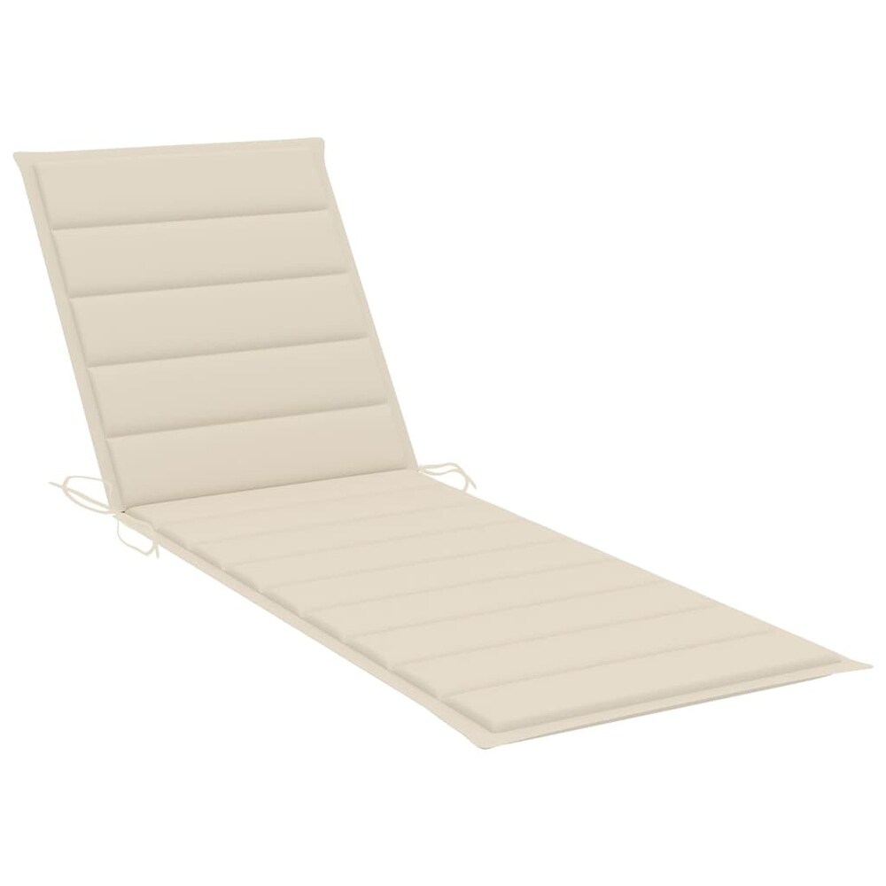 vidaXL Patio Lounge Chair Porch Sunbed Poolside Sunlounger with Cushion Bamboo   78.7\