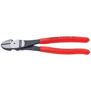 KNIPEX Heavy Duty Forged Steel 8 in. High Leverage Diagonal Cutters with 64 HRC Cutting Edge and Straight Handle 74 01 200