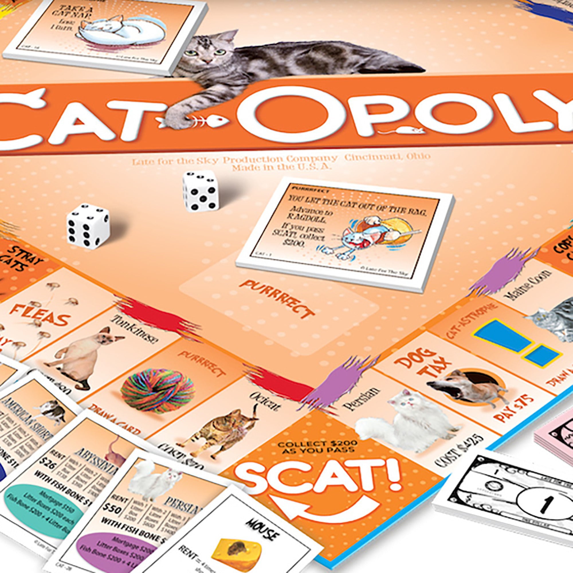 Late for the Sky Cat-Opoly Board Game