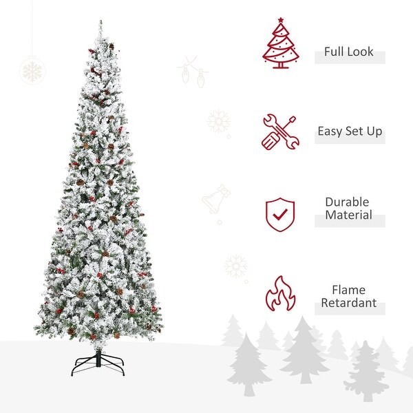 Pencil Snow Flocked Artificial Christmas Tree