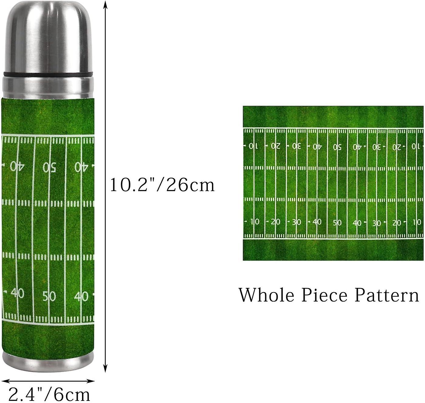 Insulated Mug Stainless Steel Water Bottle Football Field Top View On Grass Vacuum Cup Travel Mug For Office