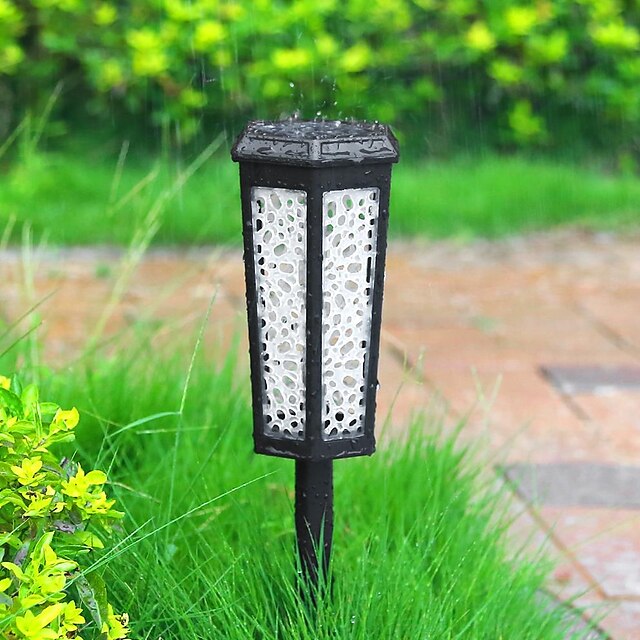 Solar Light Hollow Lawn Retro Garden Light RGB Warm White 2 Modes Lighting Outdoor Garden Courtyard Waterproof Solar Lawn Light Park Walkway Decor Lights