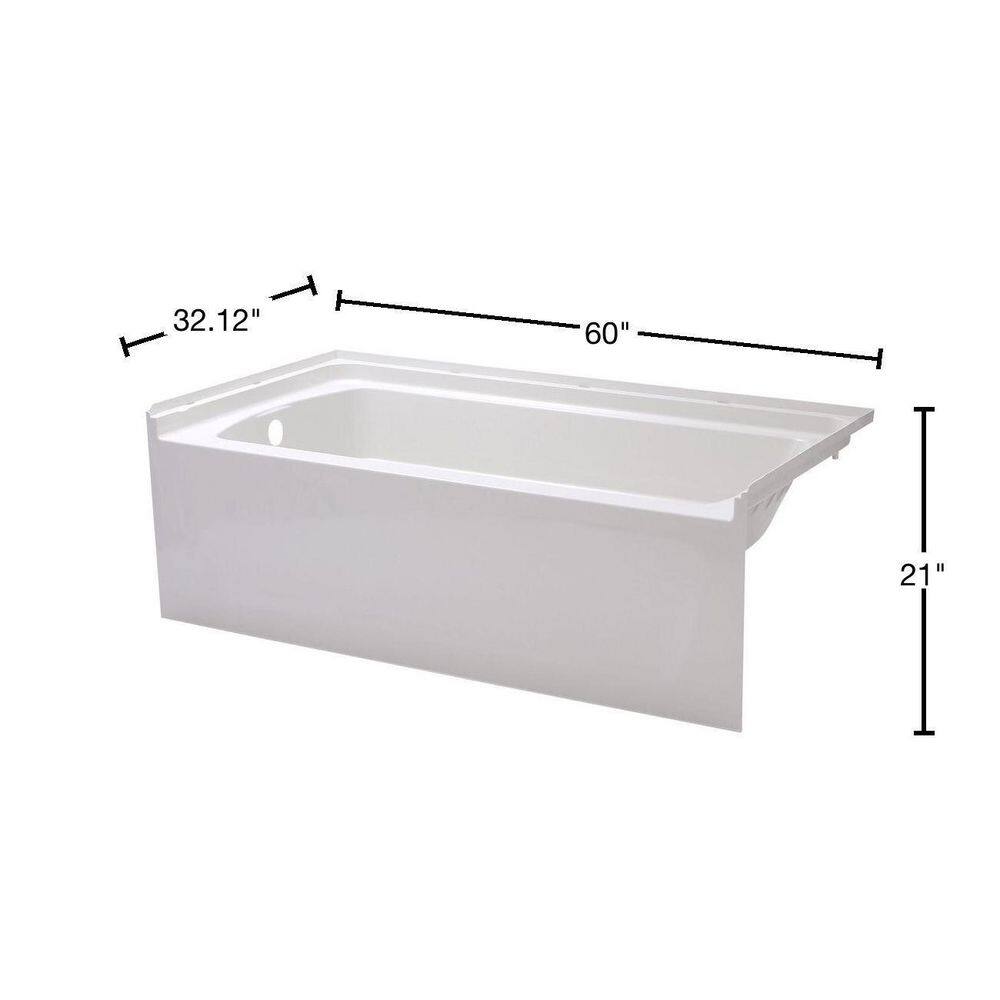 STERLING Ensemble 5 ft. Left Drain Rectangular Alcove Bathtub in White 71121110-0