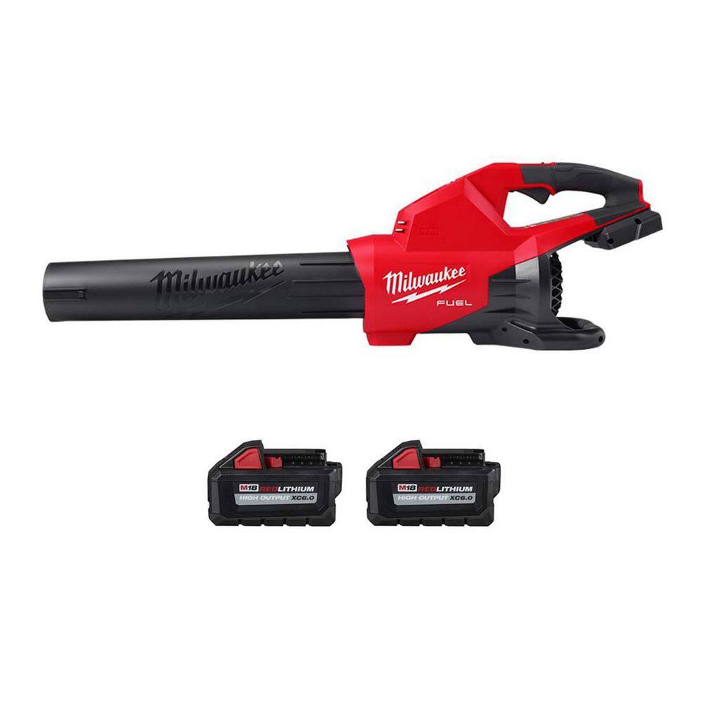 MW M18 FUEL Dual Battery 145 MPH 600 CFM 18V Lithium-Ion Brushless Cordless Handheld Blower wTwo 6Ah HO Battery (2-Pack) 2824-20-48-11-1862