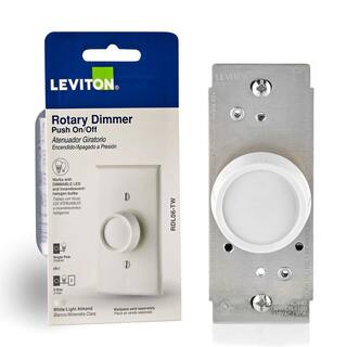 Leviton Trimatron 600-Watt Single-Pole3-Way Universal Push OnOff Rotary Dimmer WhiteLight Almond R00-RDL06-0TW