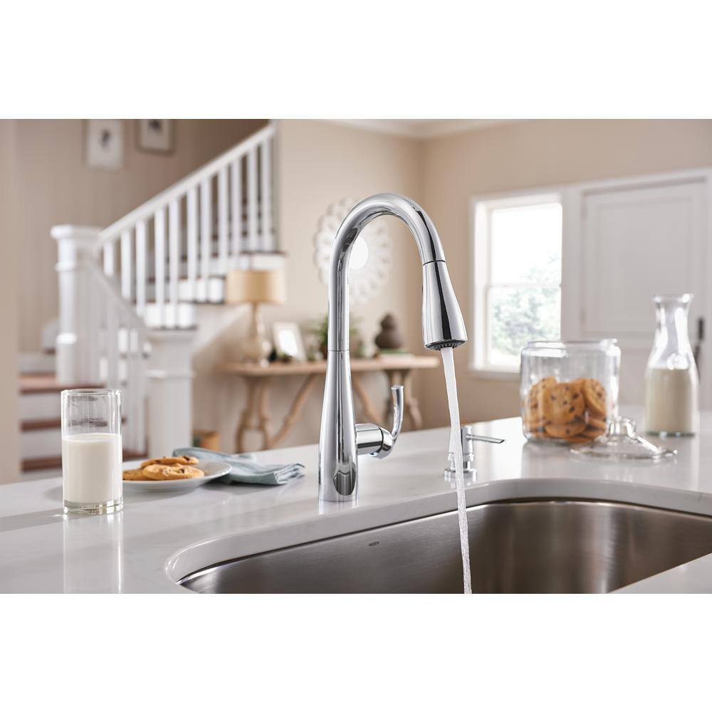 MOEN Essie Single-Handle Pull-Down Sprayer Kitchen Faucet with Reflex and Power Clean in Chrome 87014