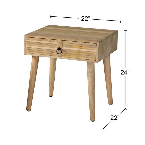 1 Drawer Wood End Table with Tapered Legs in Natural Finish