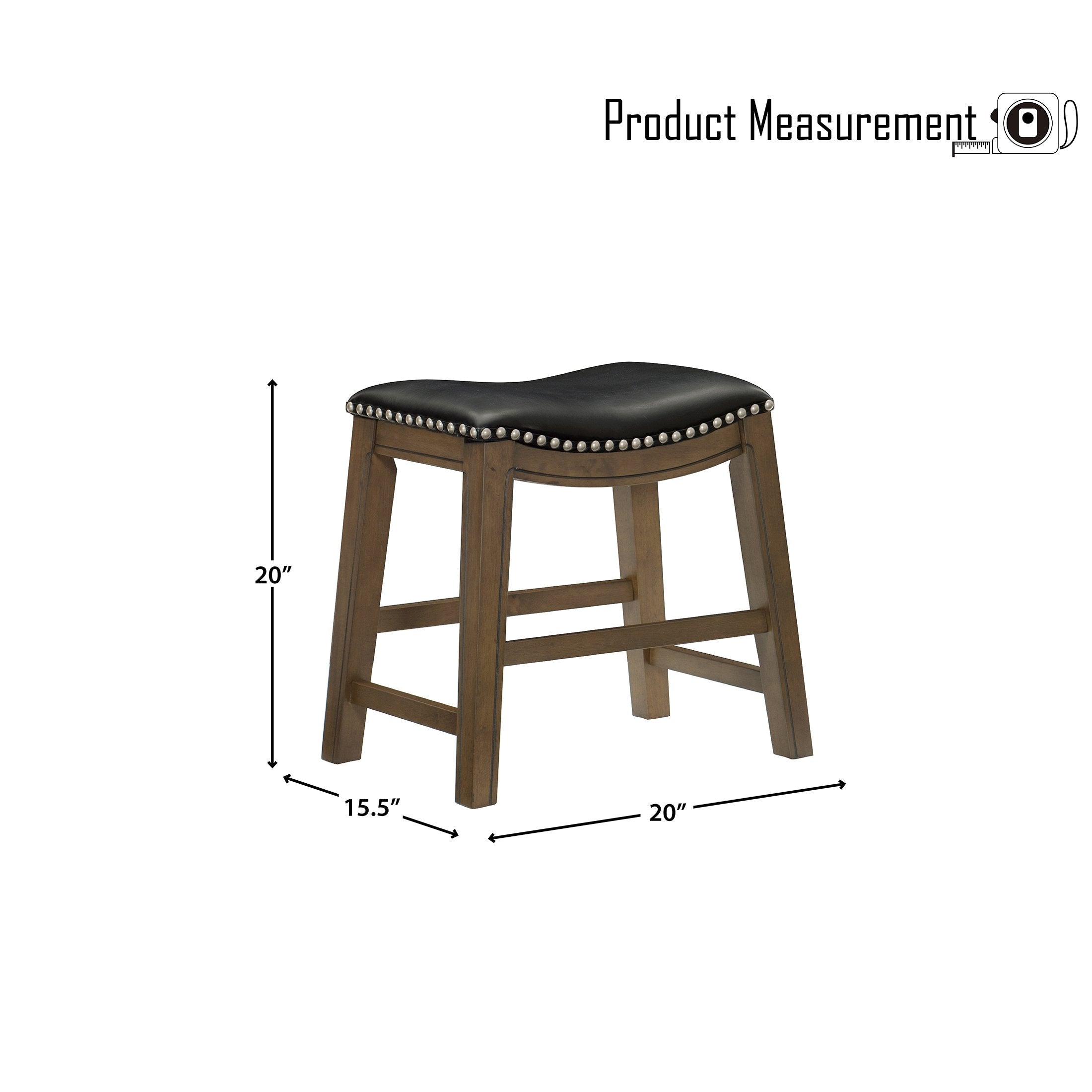 OakvillePark Eustis Saddle Seat Dining Height Stool， Black