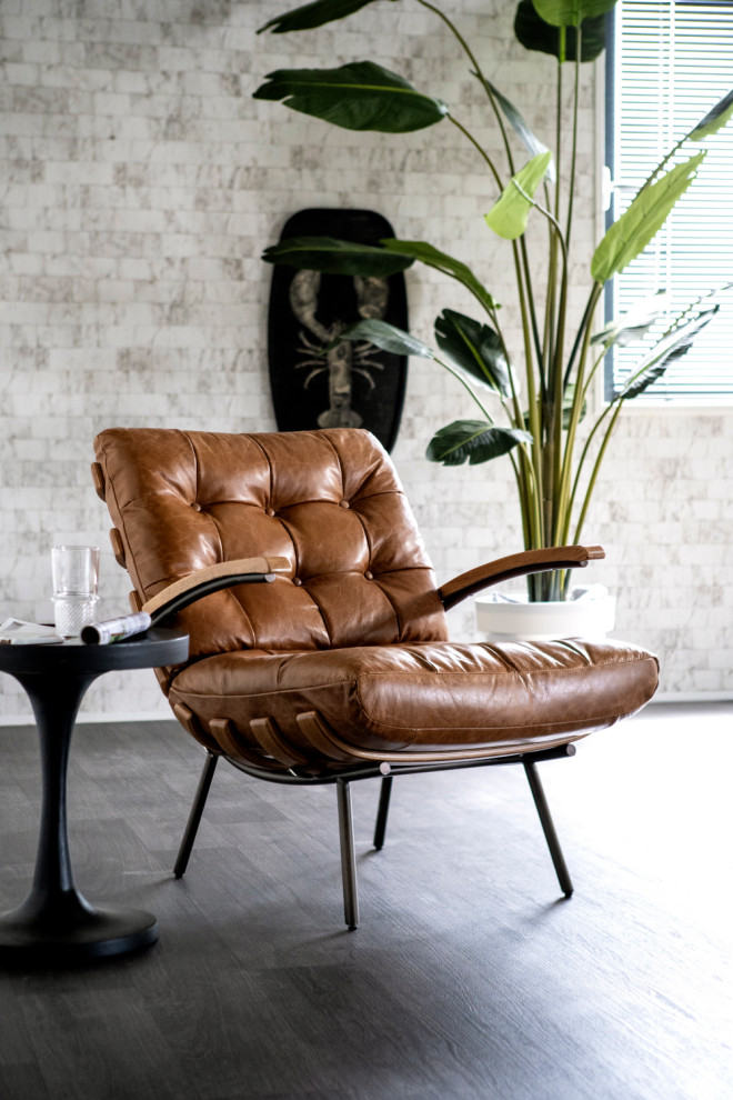 Cognac Mid Century Armchair  Eleonora Bastiaan   Midcentury   Armchairs And Accent Chairs   by Luxury Furnitures  Houzz