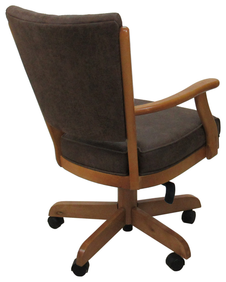 Classic Caster Dining Chair on Wheels  Solid Wood   Transitional   Dining Chairs   by Tobias Designs  Houzz