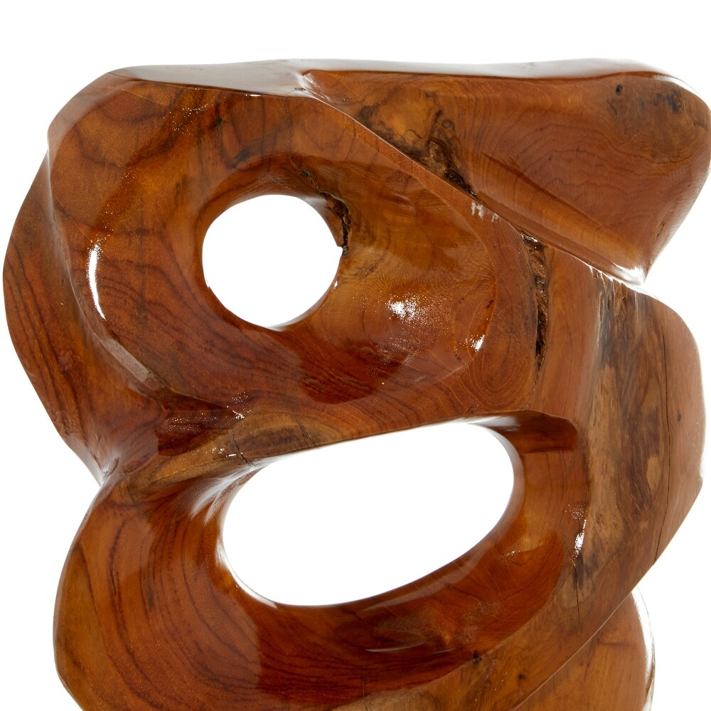 Brown Teak wood Contemporary Sculpture Abstract 24 x 10 x 7   10 x 7 x 24