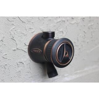 Prier Products 4 in. Single Handle Hot and Cold Mixing Hydrant Oil Rubbed Bronze 12 in. Plain Copper Ends P-118L04-ORB