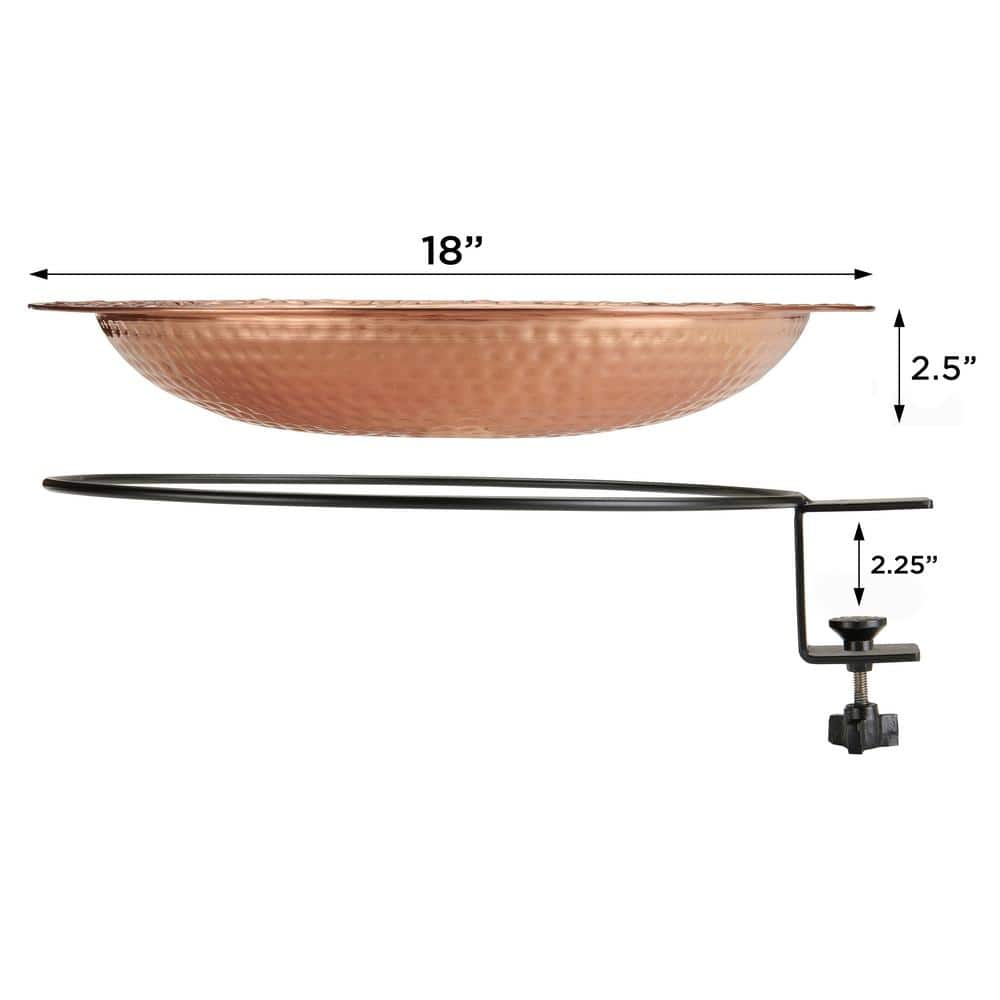 Good Directions 18 in. Pure Copper Deck Mount Birdbath BBD18