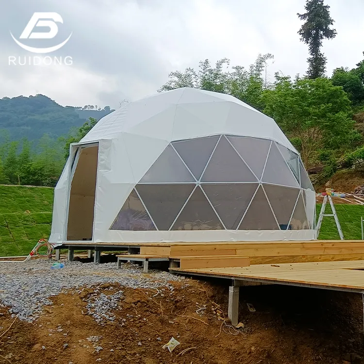 Luxury Geodesic Dome Tent for Glamping and Family Resort with Triangle Ventilation Camping Hotel House