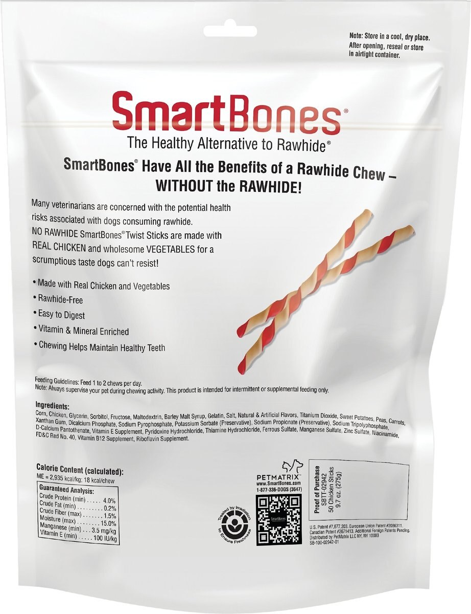 SmartBones Twist Sticks Chicken Flavor Dog Treats