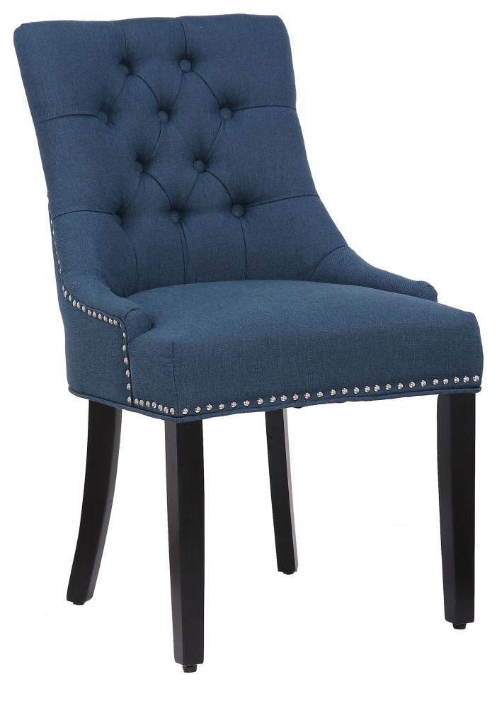 WestinTrends Upholstered Wingback Button Tufted Dining Chair  Glam Accent Chair   Transitional   Dining Chairs   by WestinTrends  Houzz