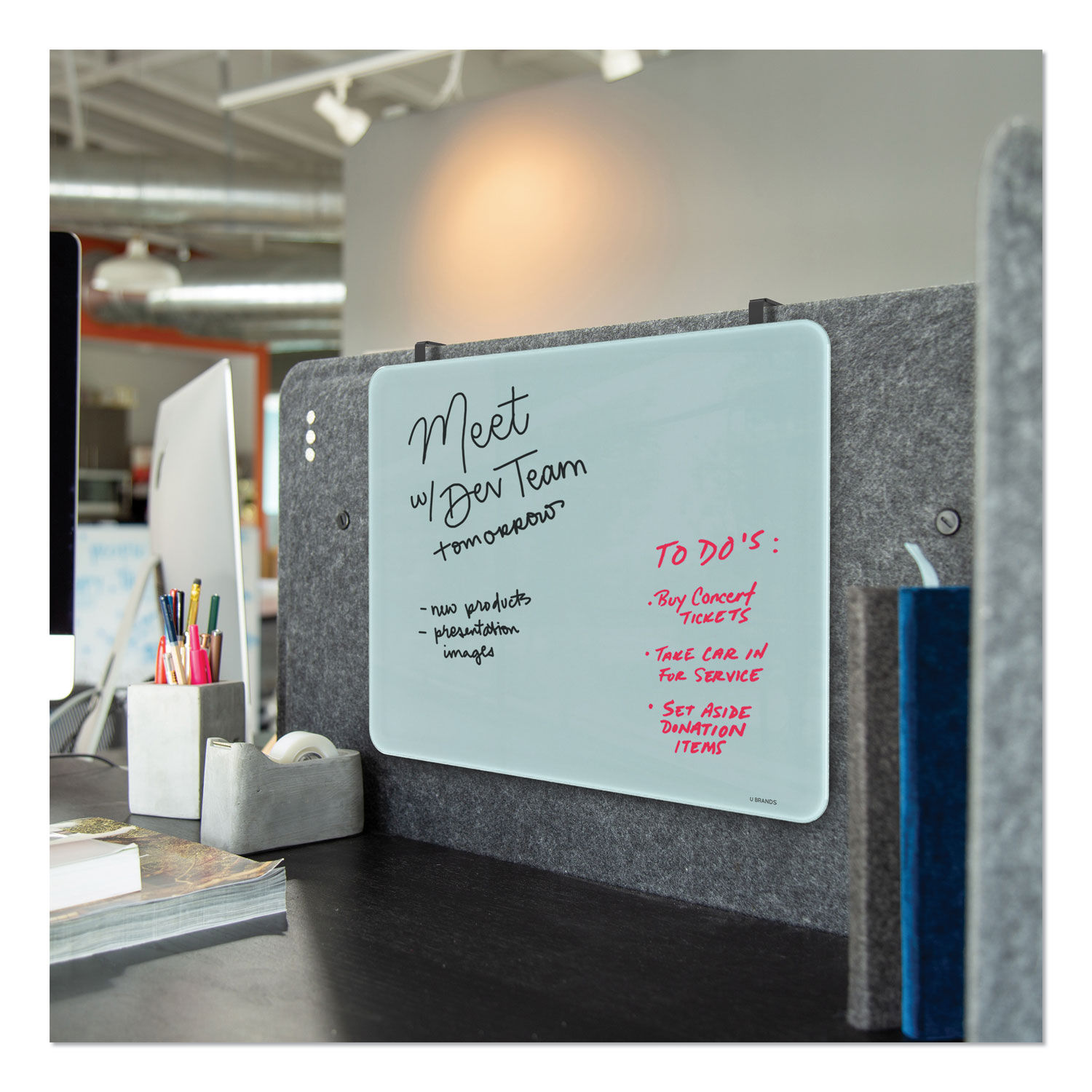 Cubicle Glass Dry Erase Board by U Brands UBR3689U0001