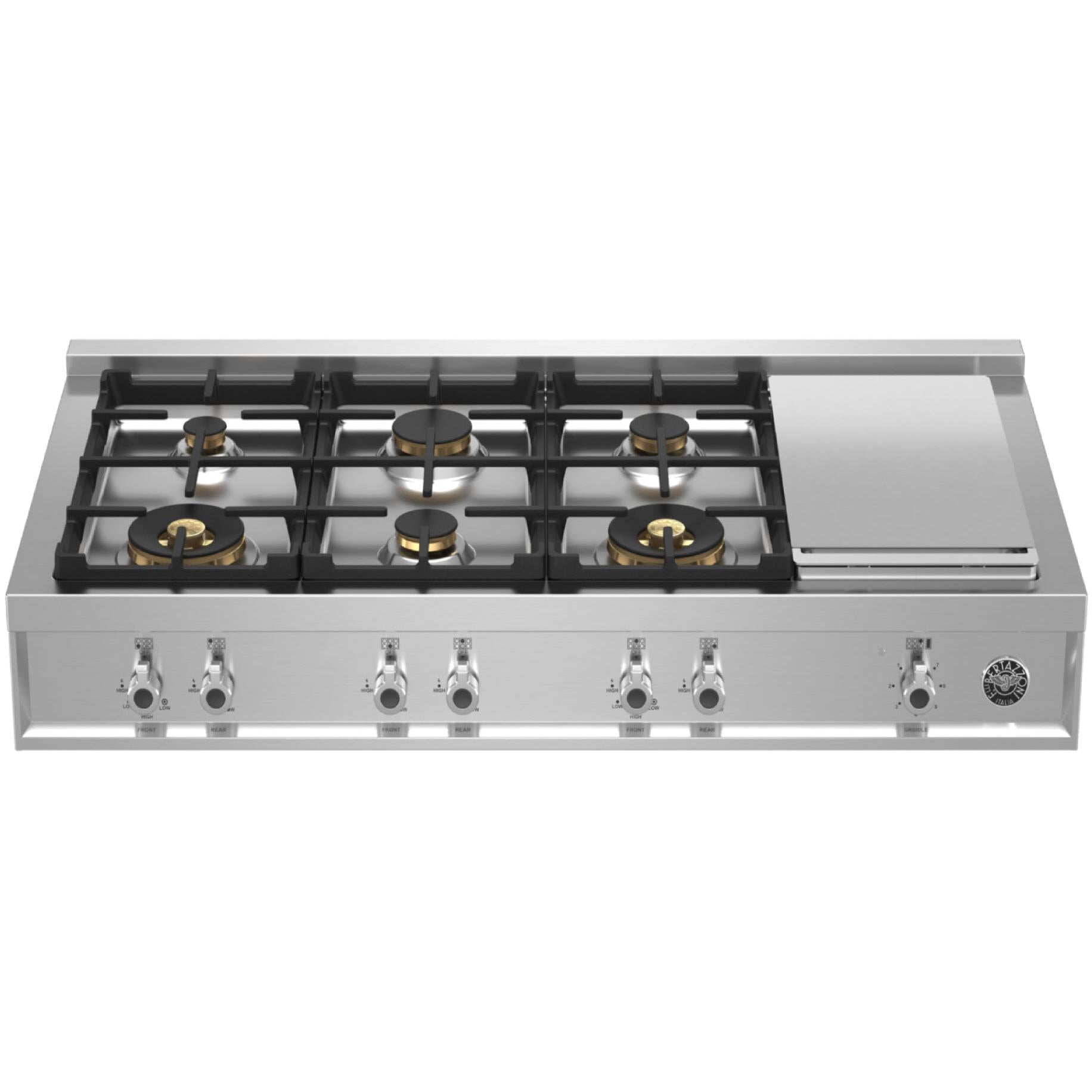 Bertazzoni 48-inch Built-in Dual Fuel Built-in Rangetop with Electric Griddle PROF486GRTBXT