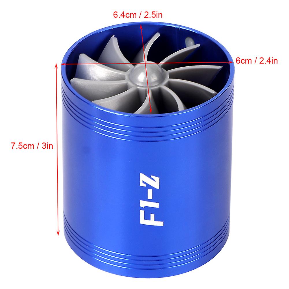 Air Intake Turbo Supercharger Dual Fan Gas Fuel Saver F1-z Auto Modification Accessory