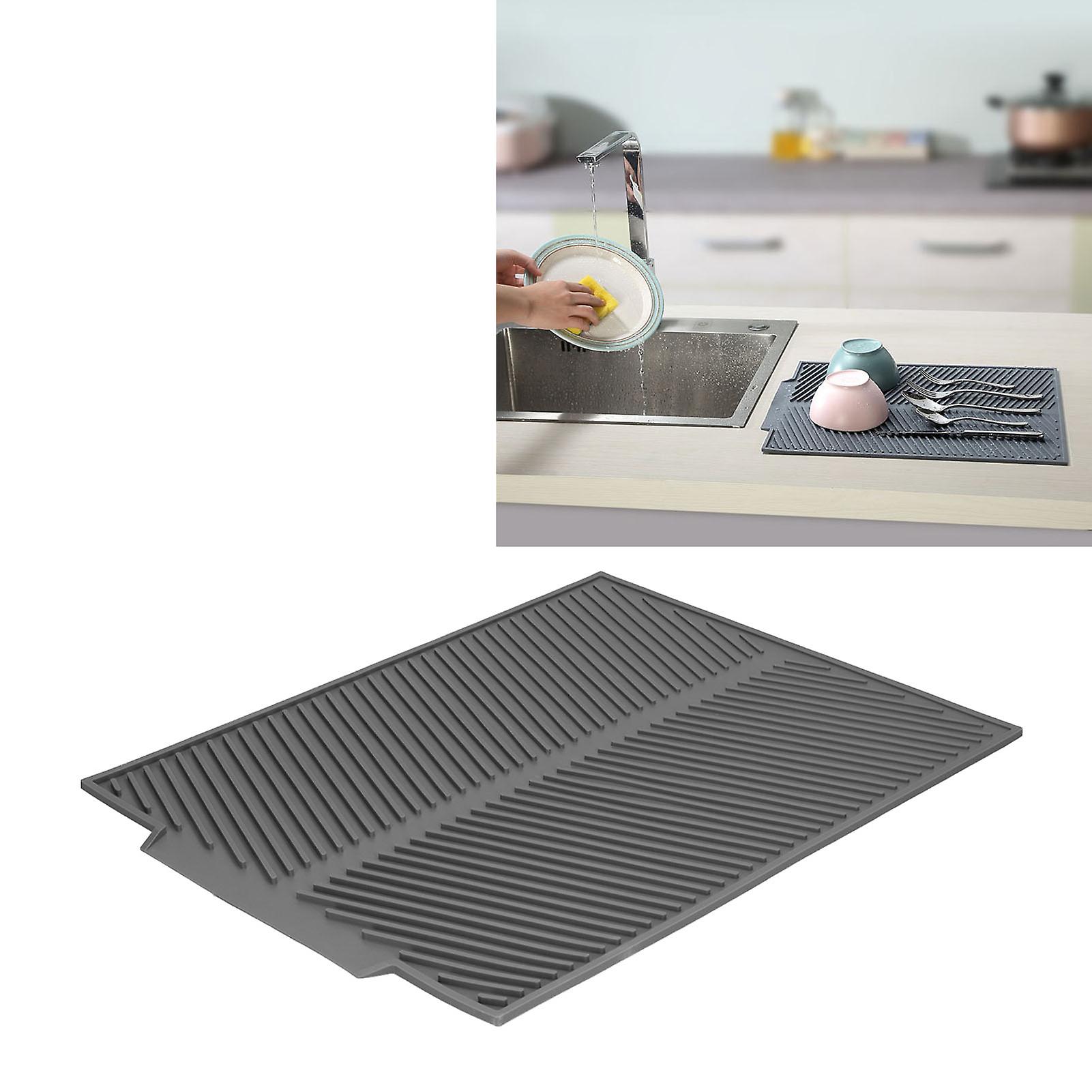 Silicone Dish Drying Mat， Heat Resistant Dish Drying Pad For Kitchen Counter Non-slipping Dish Rack Mat For Kitchen Counter， Sink， Refrigerator[large]