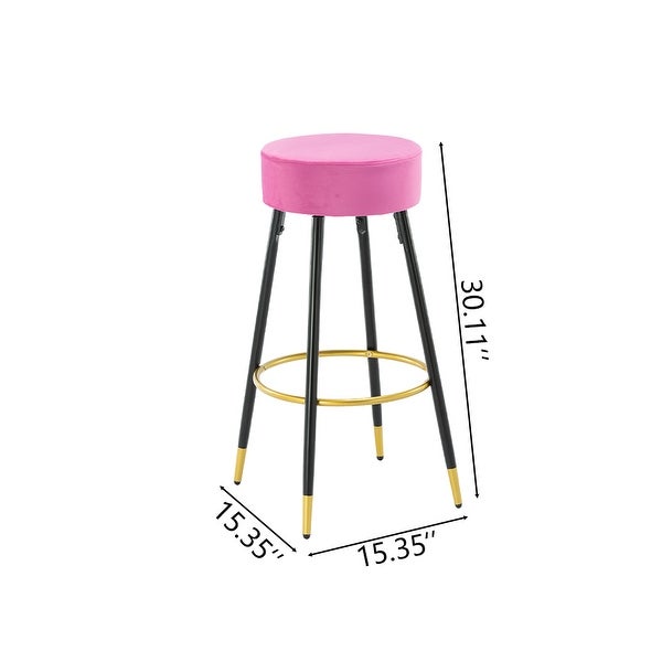 30.11 in. Metal Frame Bar Stool with Velvet Seat